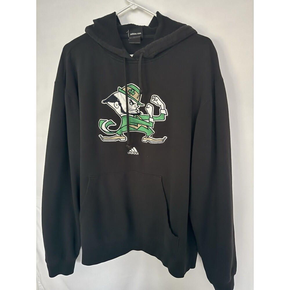 Vintage 2012 Adidas Notre  Dame Fighting Irish Leprechaun hoodie Size See PicBlk